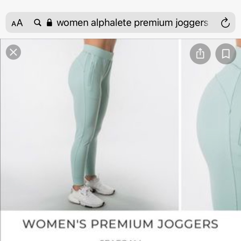 Alphalete premium joggers seafoam green size small